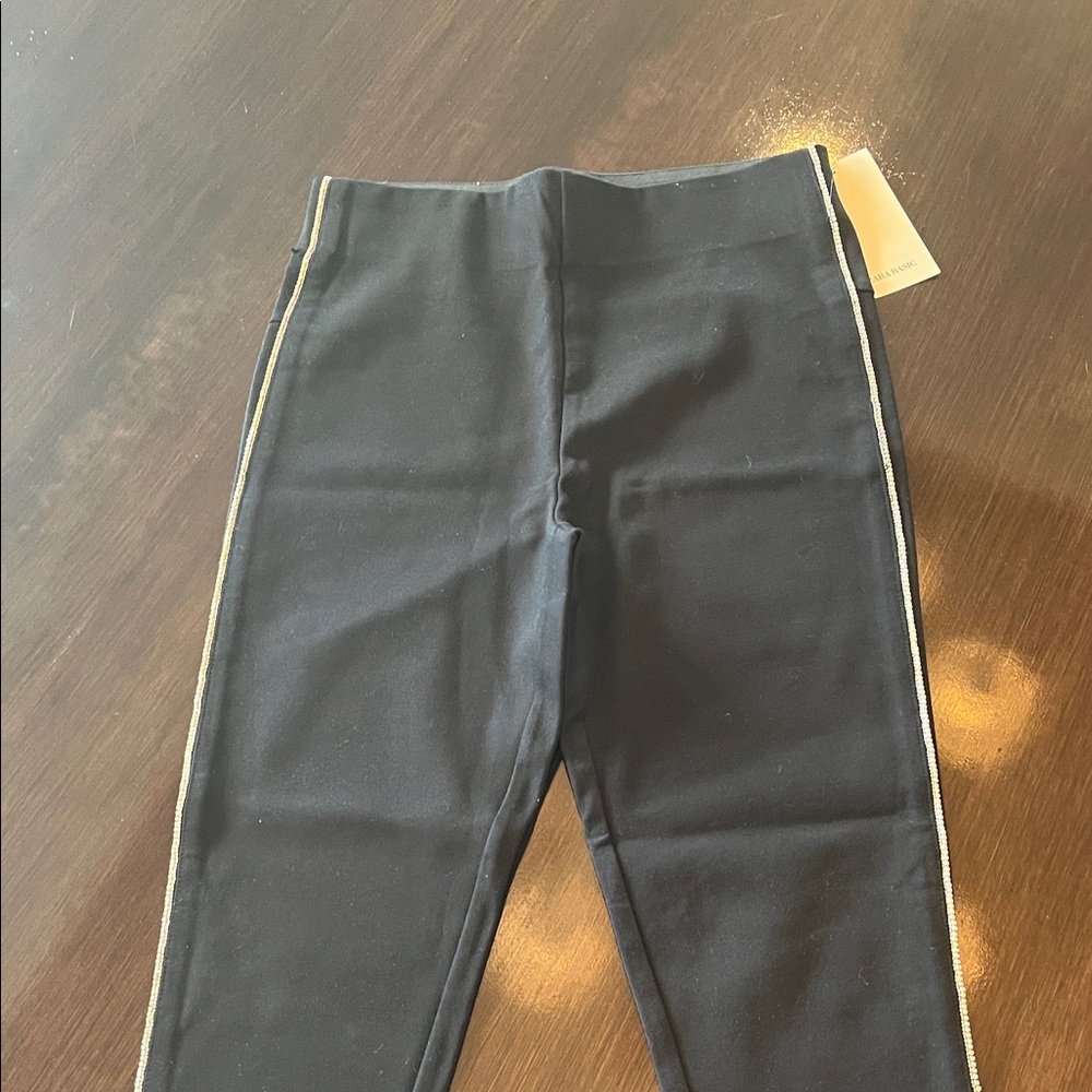 Zara Black Leggings with Rhinestones on both side 
New with tag size M